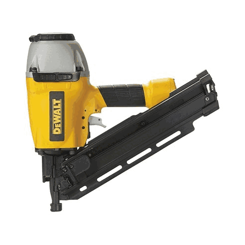 Dewalt DPN9033SM 33° inclination pneumatic nailer with short magazine ideal for heavy-duty use in the most extreme locations