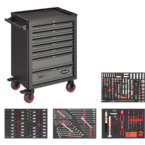 Vigor V5055 Tool trolley Series L ∙ with assortment