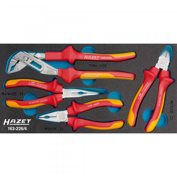 Hazet 163-226/4 Pliers set ∙ with protective insulation