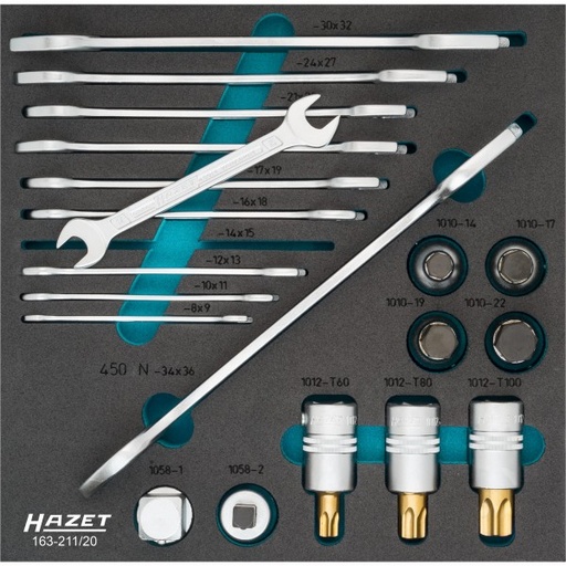 [163-211/20] Hazet 163-211/20 Set of wrenches / socket wrenches